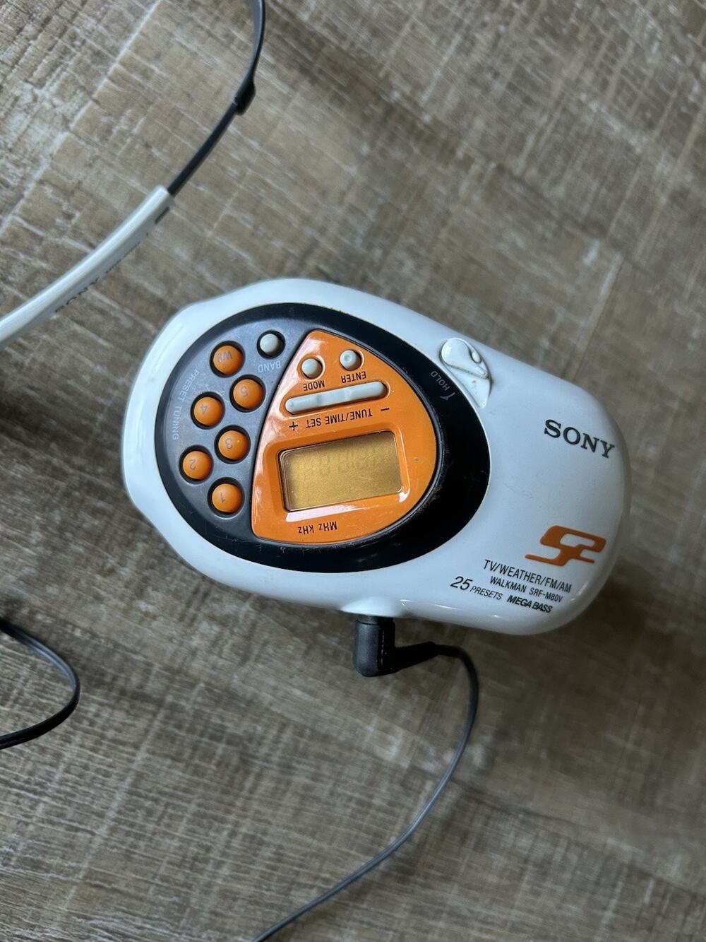 Sony Walkman Sports SRF-M80V AM FM Weather Portable Radio Tested w Headphones